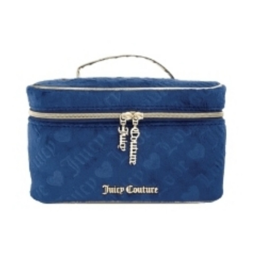 Juicy Couture Juicy & Heart pattern train case w/travel bottle